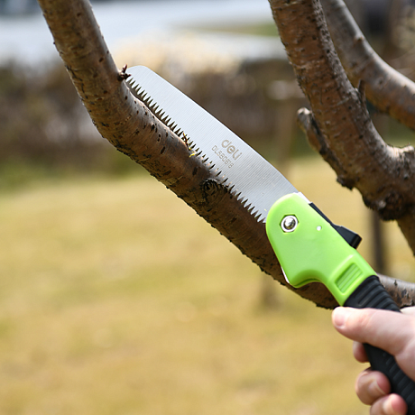 Ножовка по дереву Deli EDL580618, 180 мм, складная, зеленый, черный