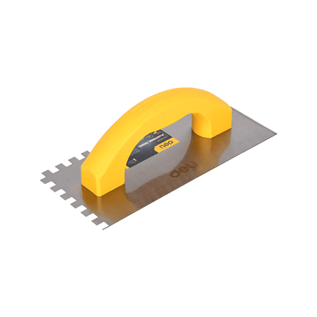 Кельма зубчатая Deli "EDL509310", 230х100 мм, желтый
