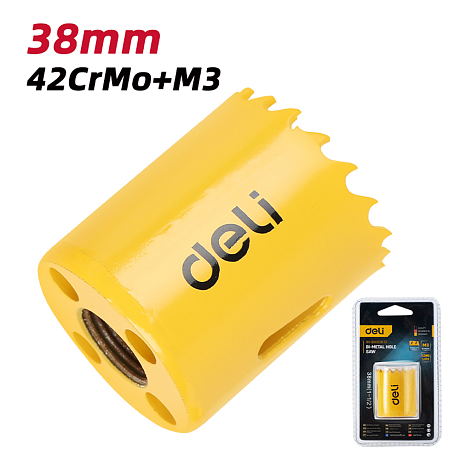 Коронка биметаллическая Deli YS EDH-SKK038-E1, 38 х 38 мм, М14