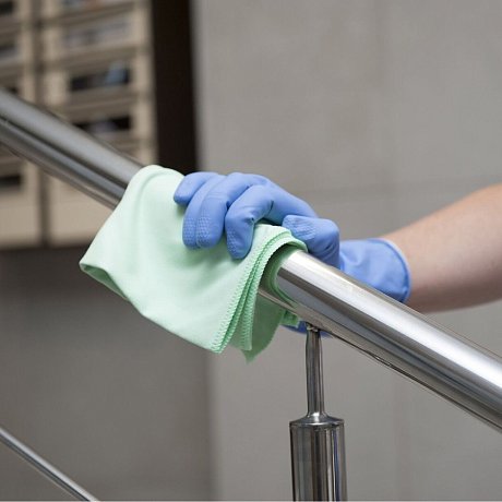 Перчатки латексные HQ Profiline, р-р M, с х/б покрытием, синий