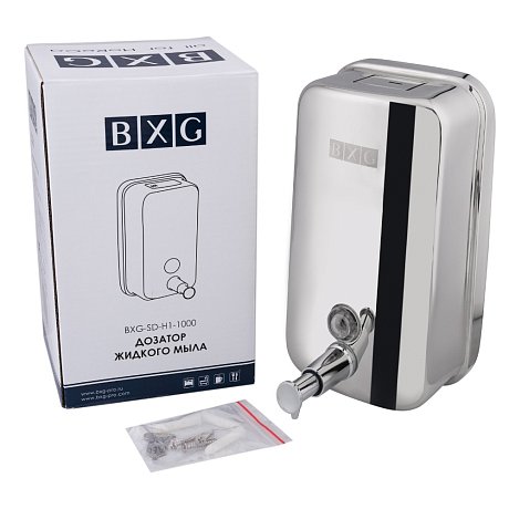 Диспенсер для жидкого мыла BXG SD H1-1000, ручной, серебристый, глянцевый
