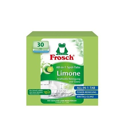 Средство для мытья посуды в посудомоечной машине "FROSCH Лимон", таблетки, 30 шт./уп.