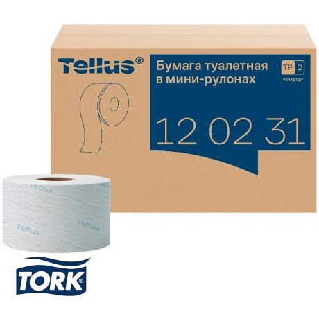 Бумага туалетная Tellus Комфорт T2, в мини-рулонах, 170 м, 2 слоя (120231)