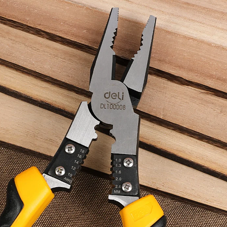 Плоскогубцы Deli YS EDL100008, многофункциональные, 215 мм, комбинированные