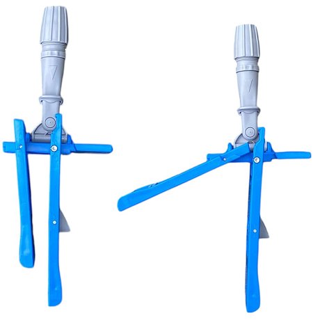 Держатель для мопов с зажимами, 40 см, синий, серый