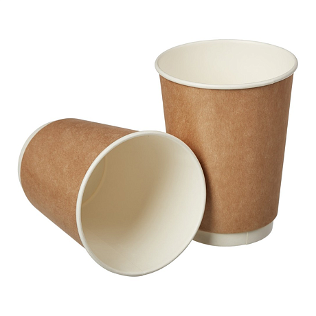 Стакан картонный 300 мл, 2 сл., 25 шт/упак, крафт ECO