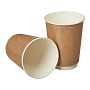 Стакан картонный 300 мл, 2 сл., 25 шт/упак, крафт ECO