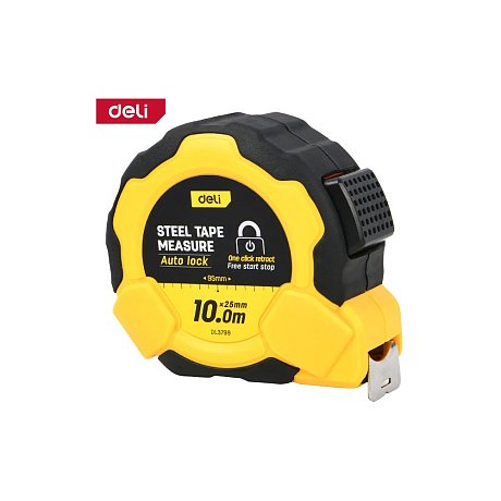 Рулетка Deli YS EDL3799, 10 м х 25 мм, желтый, черный