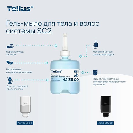 Мыло-гель Tellus Премиум для тела и волос, 475 мл, SC2 мини (423500)