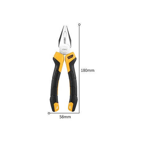Плоскогубцы Deli YS EDL2007Z, 180 мм., желтый, черный