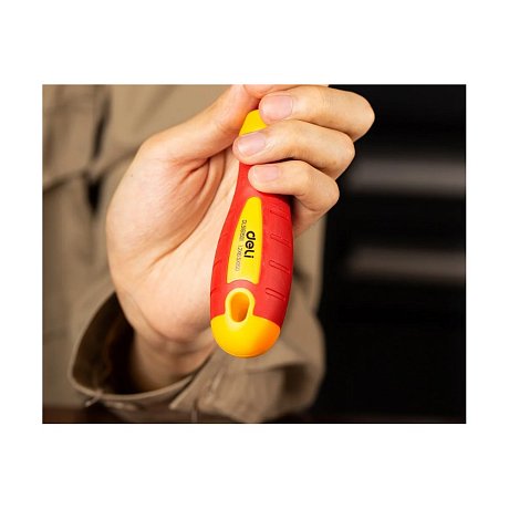 Отвертка диэлектрическая Deli YS EDL5161501, SL6,5х150 мм, желтый, красный