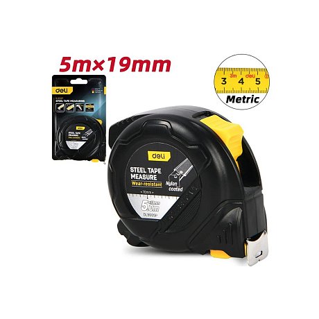 Рулетка Deli YS EDL9005P, 5 м х 19 мм, желтый, черный