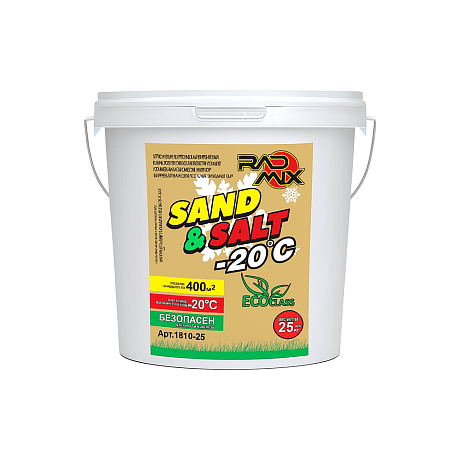 Противогололёдный материал ПГМ РАДМИКС, Пескосоль ведро, 8 кг