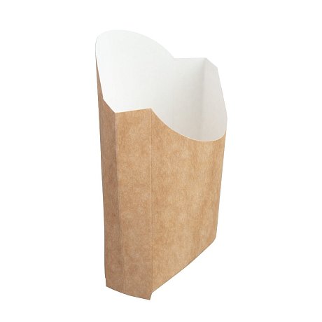 Контейнер бумажный для картофеля фри, 83x54x100 мм, 400 шт/упак, крафт