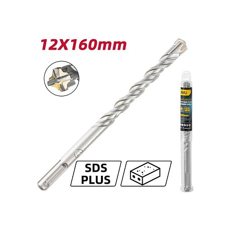 Бур по бетону Deli YS EDH-YCZ16012-E1, 12x160 мм, X-Tip, SDS-PLUS