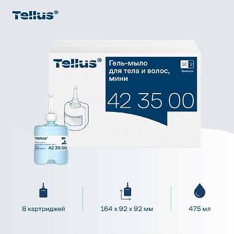 Мыло-гель Tellus Премиум для тела и волос, 475 мл, SC2 мини (423500)