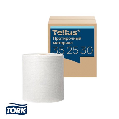 Протирочный материал нетканый Tellus c центральной вытяжкой повышенной прочности, 1 слой, 106,4 м, WM1/WM3 (352530)
