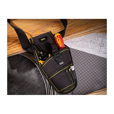 Сумка для инструментов поясная Deli YS EDL430004, 260х150х40 мм, ткань Oxford, черный