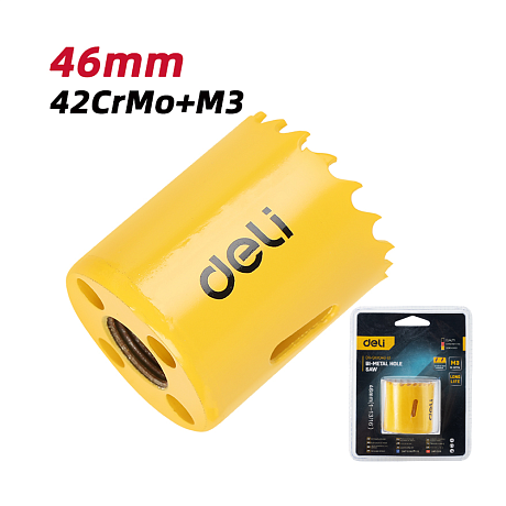 Коронка биметаллическая Deli YS EDH-SKK046-E1, 46 х 38 мм, М14