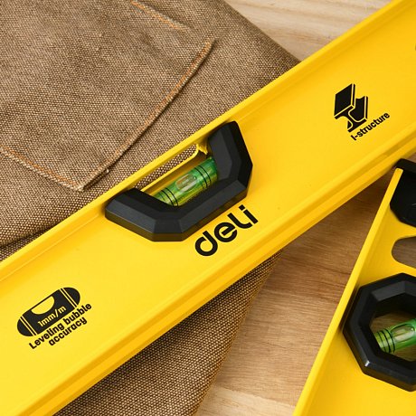 Уровень строительный Deli YS EDL29800G, 800 мм, рельсовый
