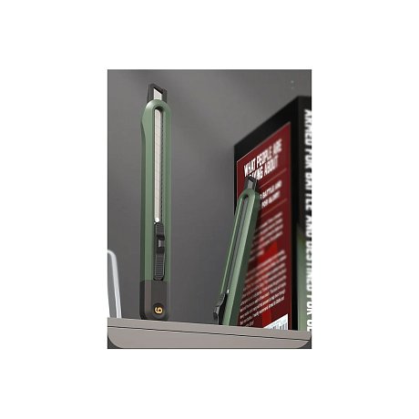 Набор ножей строительных Deli HS EHT4003, 3 шт (ножи 9мм/18мм/трапеция), Soft Touch, зеленый