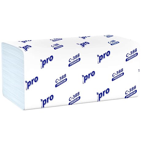 Полотенца бумажные PROtissue, V - сложение, 180 листов, 3 слоя, 100% целлюлоза (C388)