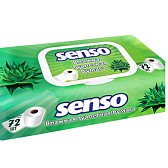 Влажная туалетная бумага "Senso" Алоэ и молочная кислота