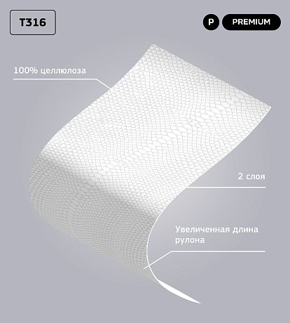 Бумага туалетная Veiro Professional Premium, 2 слоя, 12 рулонов (T316)