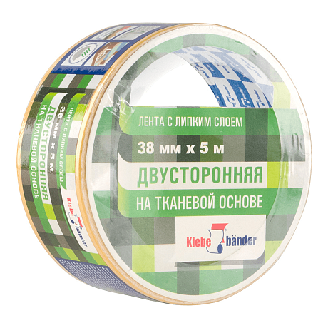 Лента клейкая двухсторонняя, 38мм х 5м, Klebebander (KPV305T), в и/у