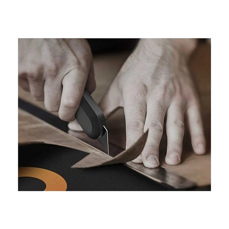 Нож строительный Deli HS HT4008C, 135x30 мм, трапеция, Soft Touch, оранжевый