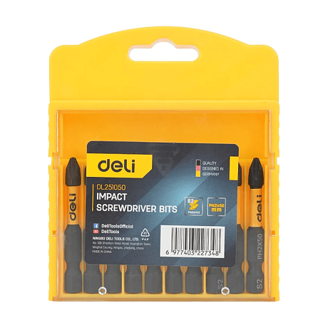 Бита Deli YS EDL251050, ударная, 10 шт., PH2 x 50 мм