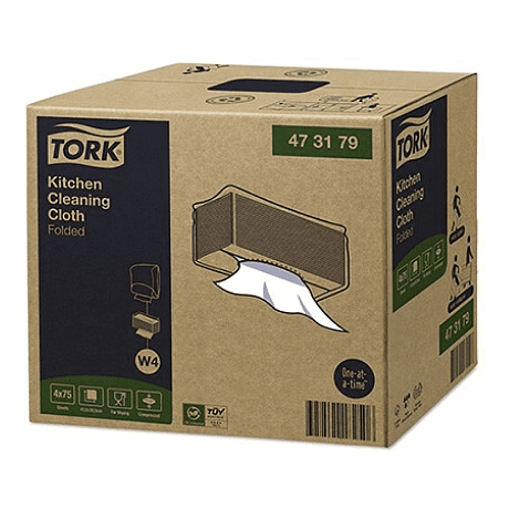 Материал нетканый Tork Premium для кухни в салфетках, 1 слой, W4, 75 листов (473179)