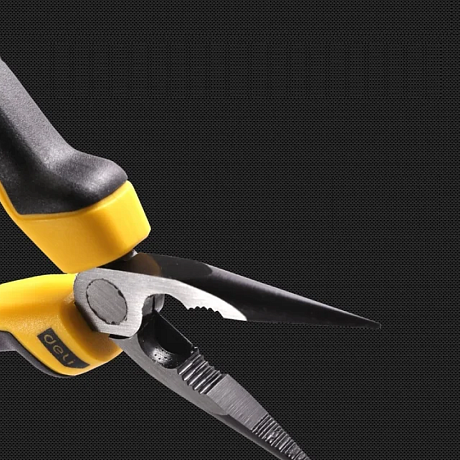 Длинногубцы Deli YS EDL2106Z, 160 мм, 2-х компонентные рукоятки