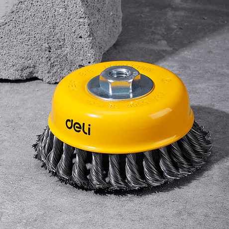 Щетка для УШМ Deli YS EDH-GSS125-E2, чашечная, проволочная, 125 мм