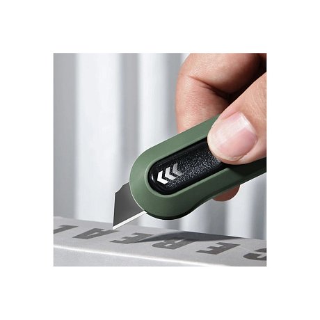 Нож строительный Deli HS HT4007C, 80x25 мм, Soft Touch, зеленый