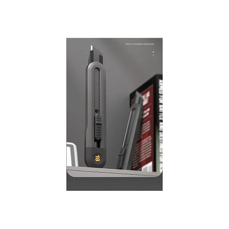 Набор ножей строительных Deli HS EHT4003, 3 шт (ножи 9мм/18мм/трапеция), Soft Touch, черный