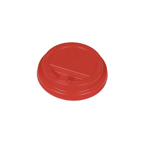 Крышка пластиковая для стаканов d=90 мм, для горячих напитков, 100 шт/упак, красный, с клапаном