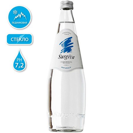 Вода минеральная "Surgiva", 1 л, негазированная, стеклянная бутылка