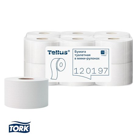Бумага туалетная Tellus Стандарт ТP2, в мини рулоне, 200 м, 1 слой (120197)