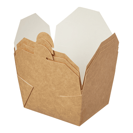 Контейнер бумажный 600 мл Fold Box, 130/110х110/90х65, 50 шт/упак, крафт