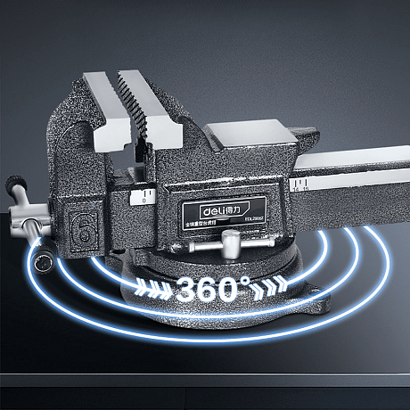 Тиски стальные Deli YS EDL2906Z, поворотные, с наковальней, 6