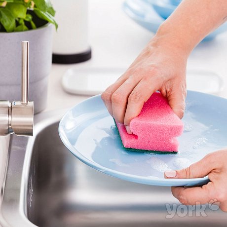 Губка кухонная для мытья посуды York профилированная 5шт/уп.