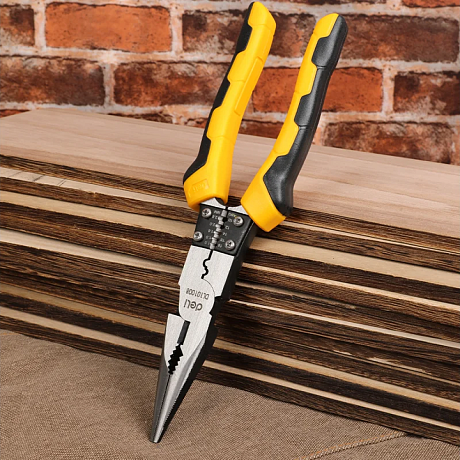 Длинногубцы Deli YS EDL101008, многофункциональные, 220 мм, комбинированные