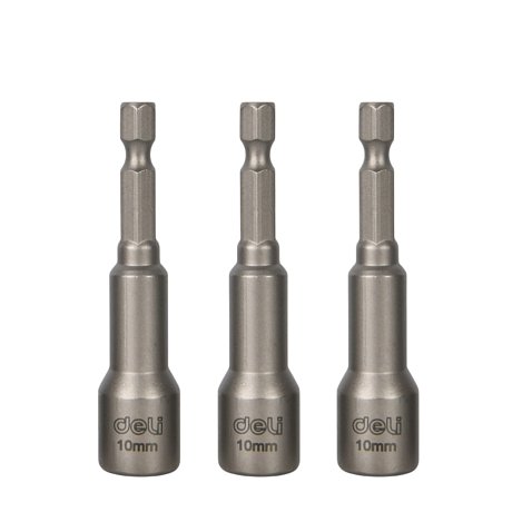 Набор насадок шестигранных магнитных Deli YS EDL4810T, 10 мм, 3 шт, HEX 1/4