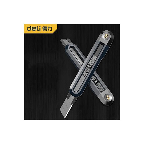 Нож строительный Deli HS EHT4018, 18 мм, Soft Touch, черный