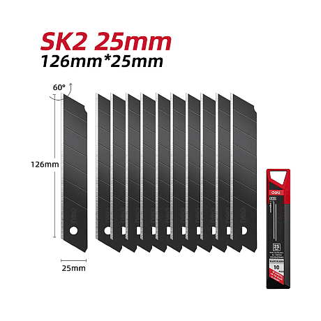 Лезвие для строительного ножа Deli EDL-DP252, 25 мм, 10 шт.