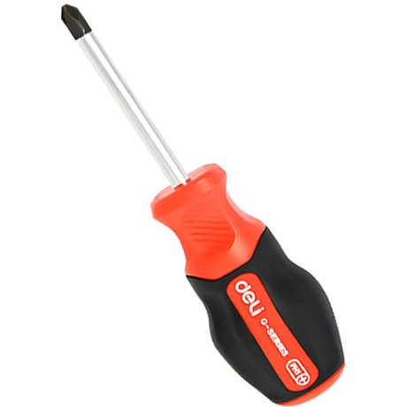 Отвертка Deli RS EDL3459 PH2x38 мм, черный, красный