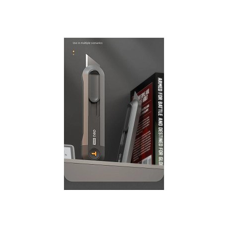 Набор ножей строительных Deli HS EHT4003, 3 шт (ножи 9мм/18мм/трапеция), Soft Touch, черный