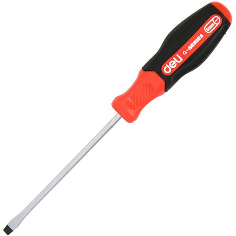 Отвертка Deli RS EDL3440, SL3x75 мм, черный, красный