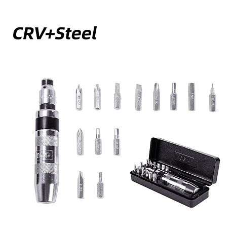 Отвертка ударно-поворотная с набором бит Deli YS EDL8901, 13 шт., металлический кейс